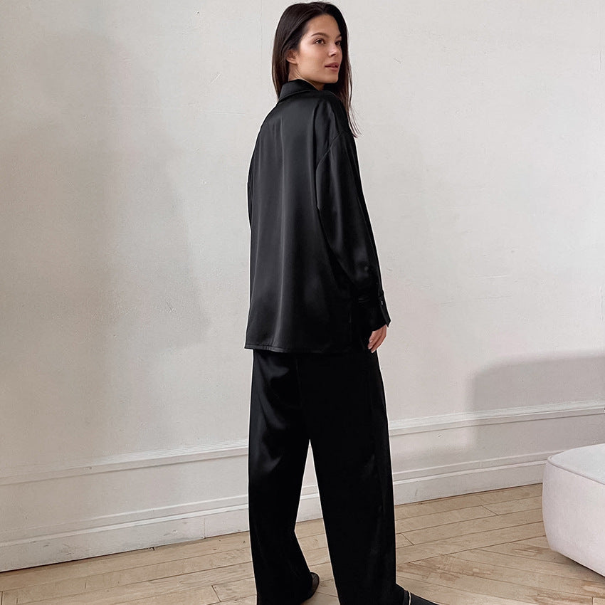 Autumn Loose Casual Home Wear Women Long Sleeved Trousers Cardigan Pajamas Bella Mia