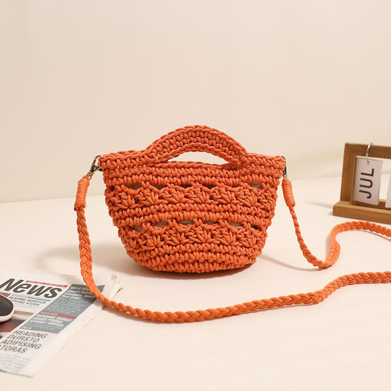 Crossbody Cotton Thread Woven Bag All Matching Hollow Out Cutout Straw Bag Vacation Beach Bag Partysu Women Bag Bella Mia