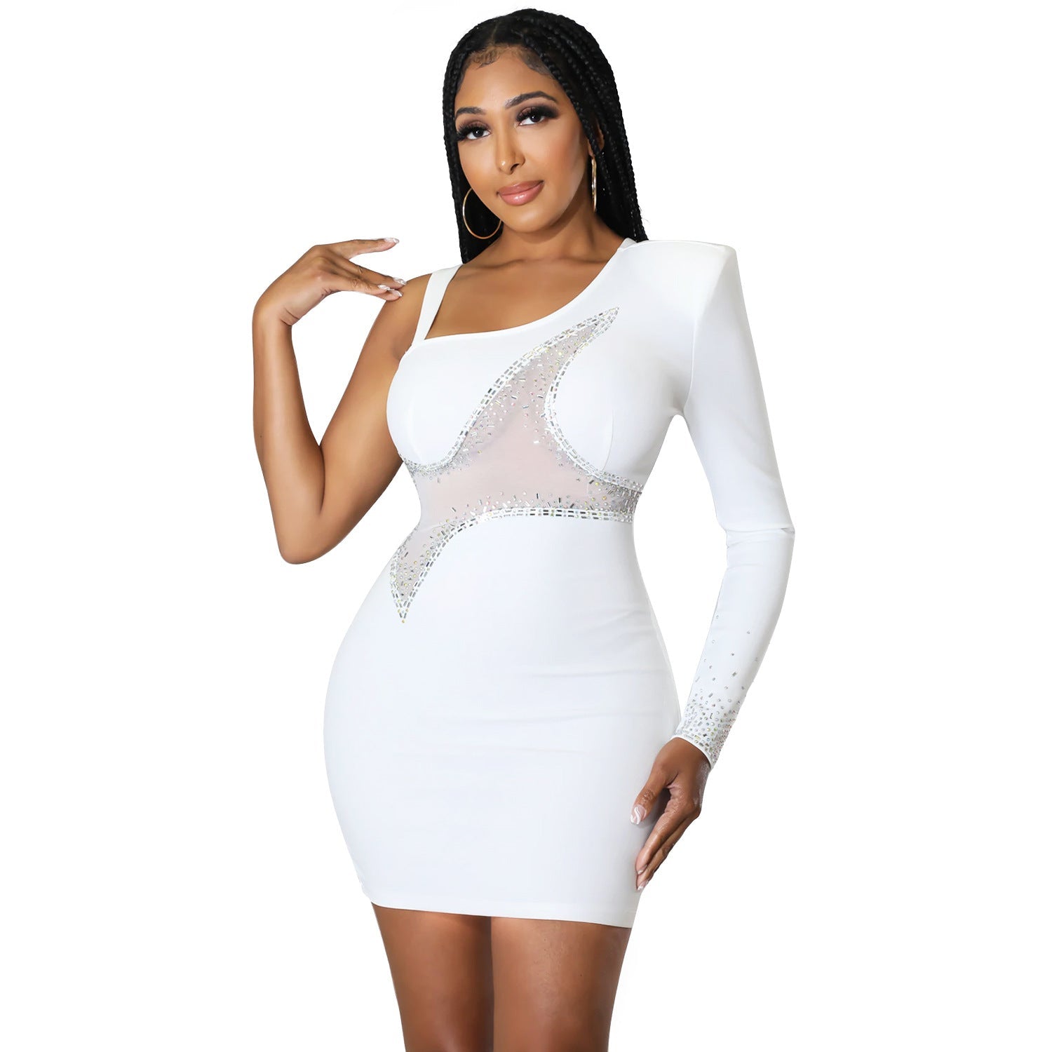 Summer Women Clothing Sexy Tight Hip Dress Shoulder Sleeve Dress Bella Mia