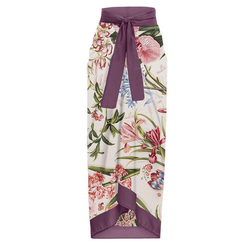 Printed Conservative Hiding Slimming Mesh Beach Dress Women One Piece Two Piece Suit Swimsuit Bella Mia