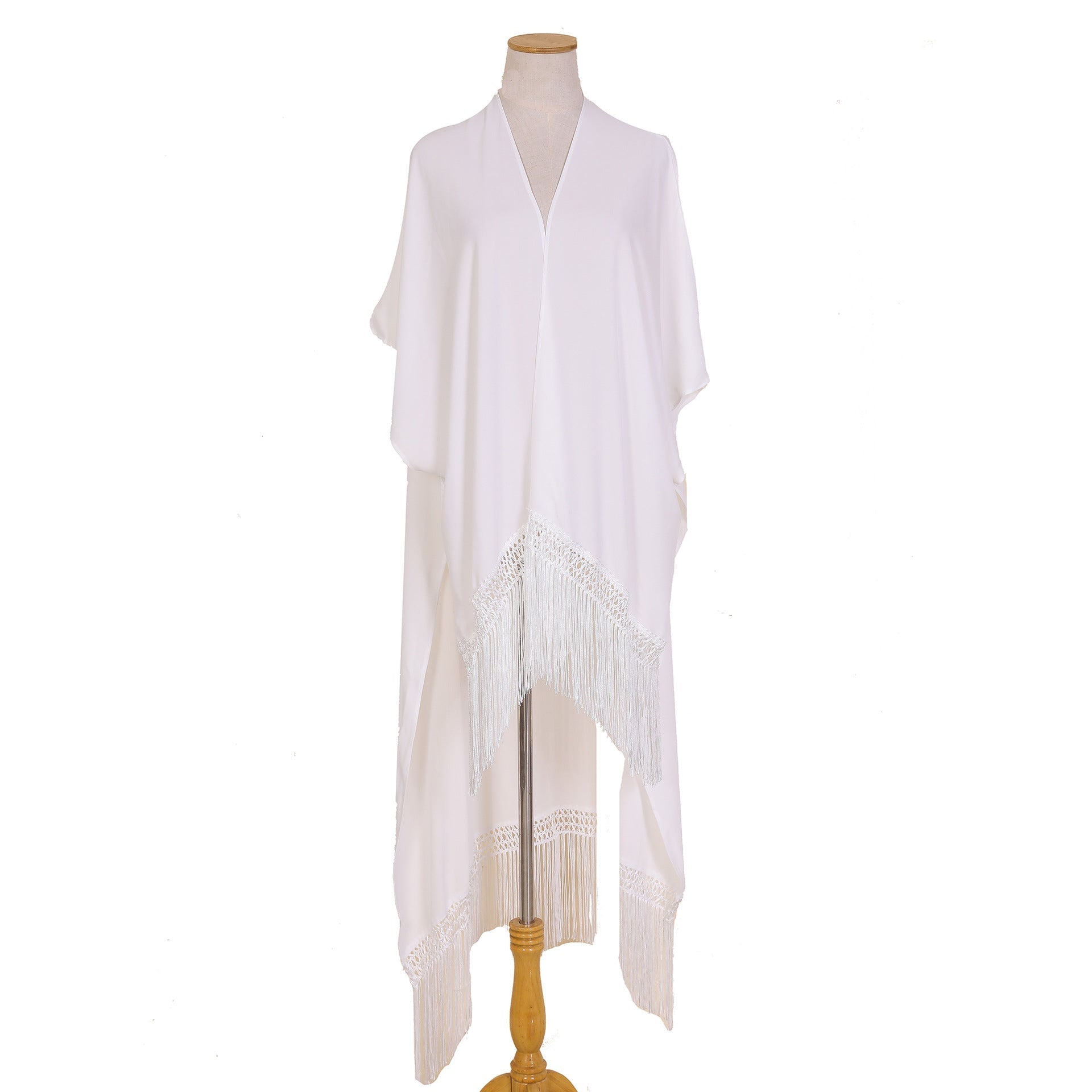 Spring Summer Street Solid Color Tassel Sun Proof Mid Length Casual Sun Protection Clothing Bella Mia