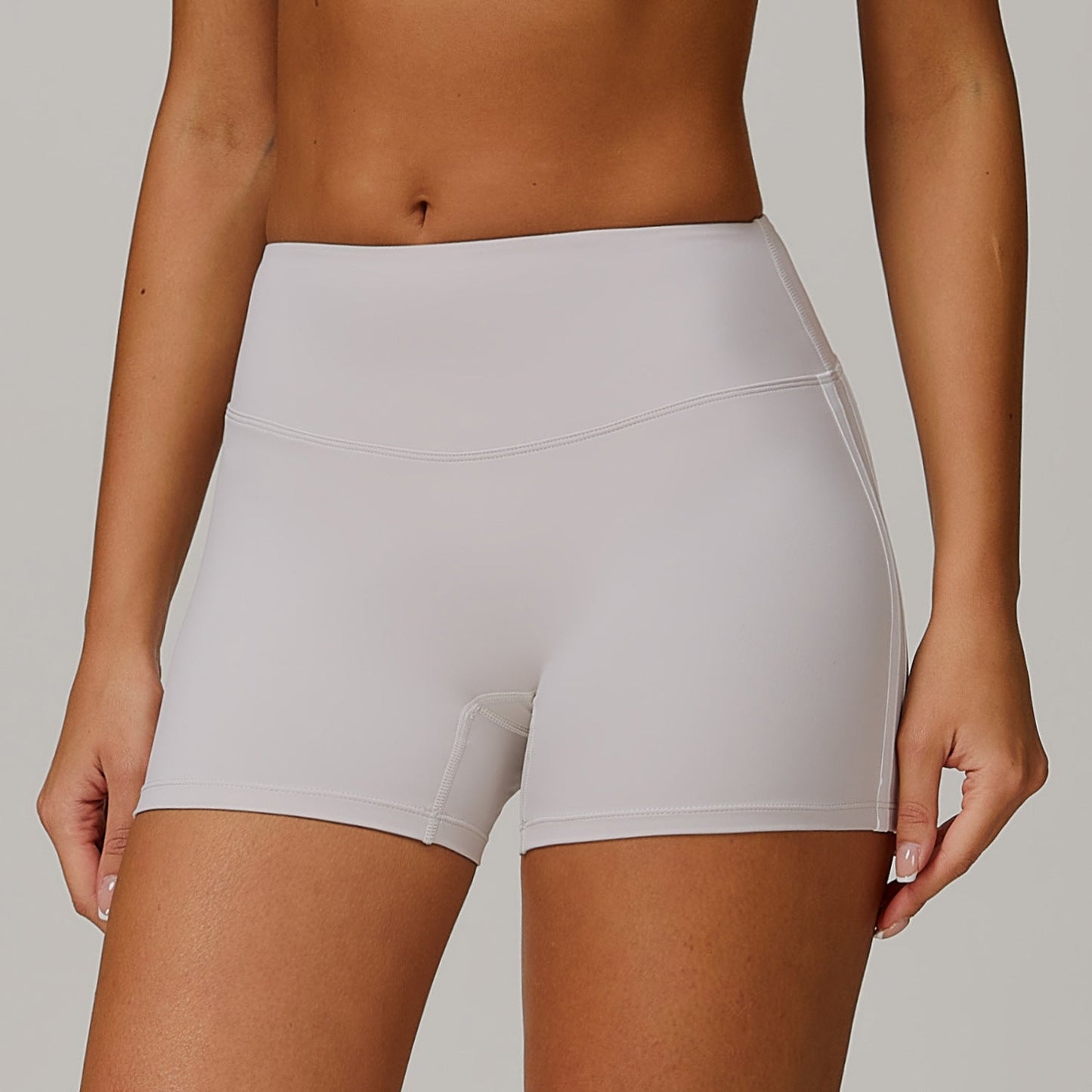 Nude Feel High Waist Yoga Shorts Peach Skinny Hip Raise Shorts Women Outer Wear Exercise Workout Pants
