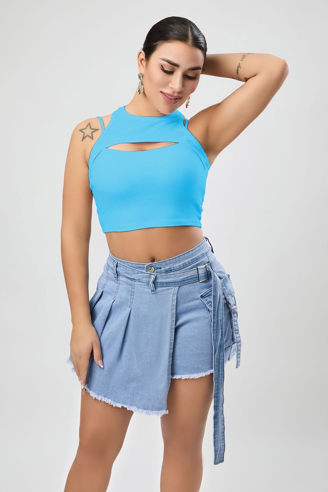 Multi Color Sexy Stretch Hollow Out Cutout Vest Women Sexy Design Blouse Slim Women Clothing Bella Mia