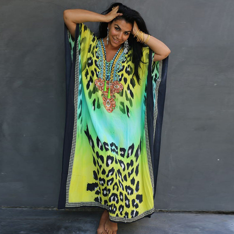 Rope Positioning Maxi Dress Loose Robe Seaside Vacation Beach Dress Bikini Swimsuit Blouse Women Bella Mia