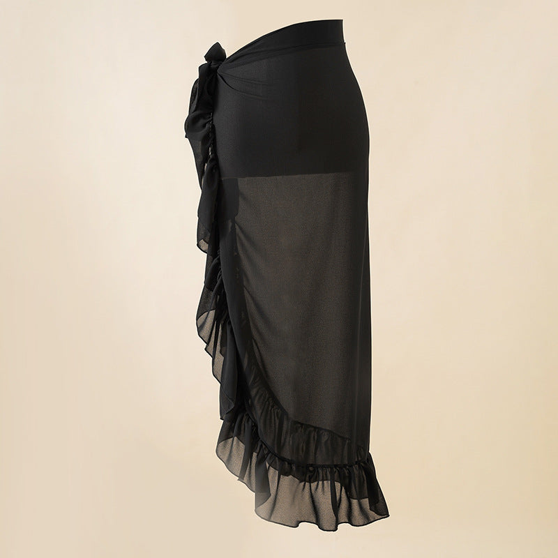 Summer Seaside Vacation Chiffon Printing Tie Dye Bandage Beach Wrap Skirt Bikini Swimsuit Blouse Bella Mia