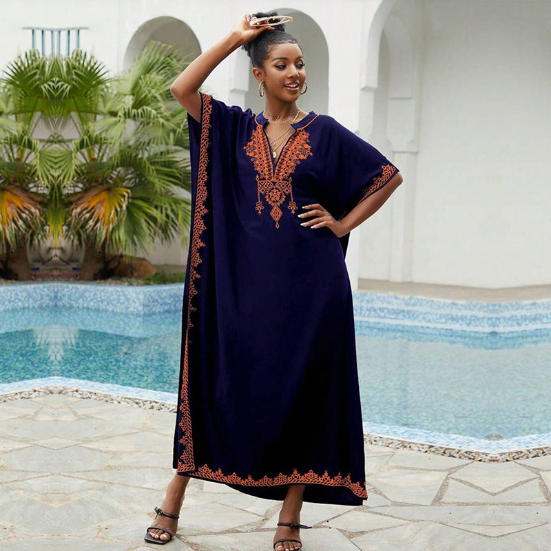 Vacation Beach Blouse Stand Collar Dress Beach Cover Up Swimsuit Outwear Bella Mia