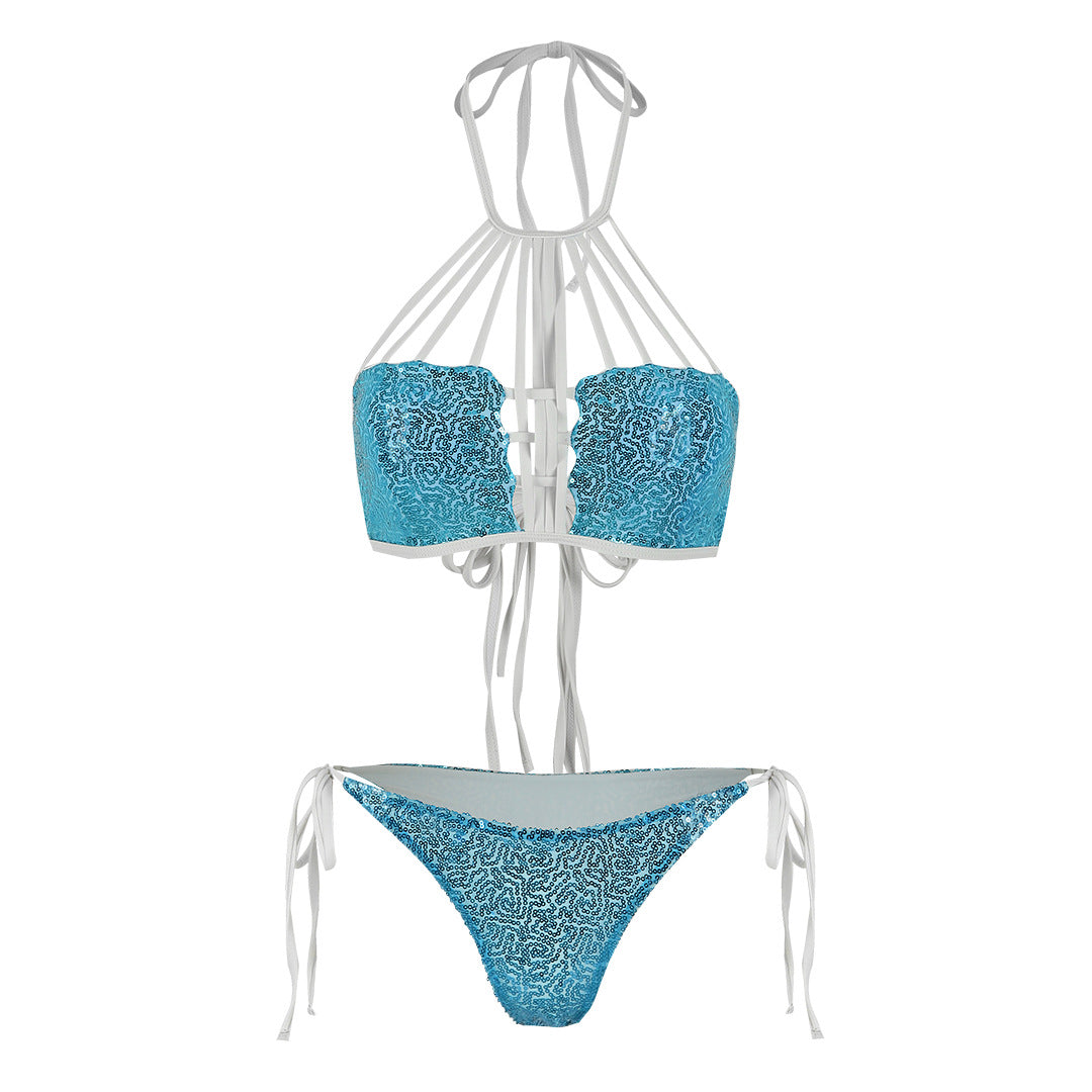 Sexy Backless Lace Up Low Waist Bikini Split Swimsuit Women Fresh Bikini Bella Mia