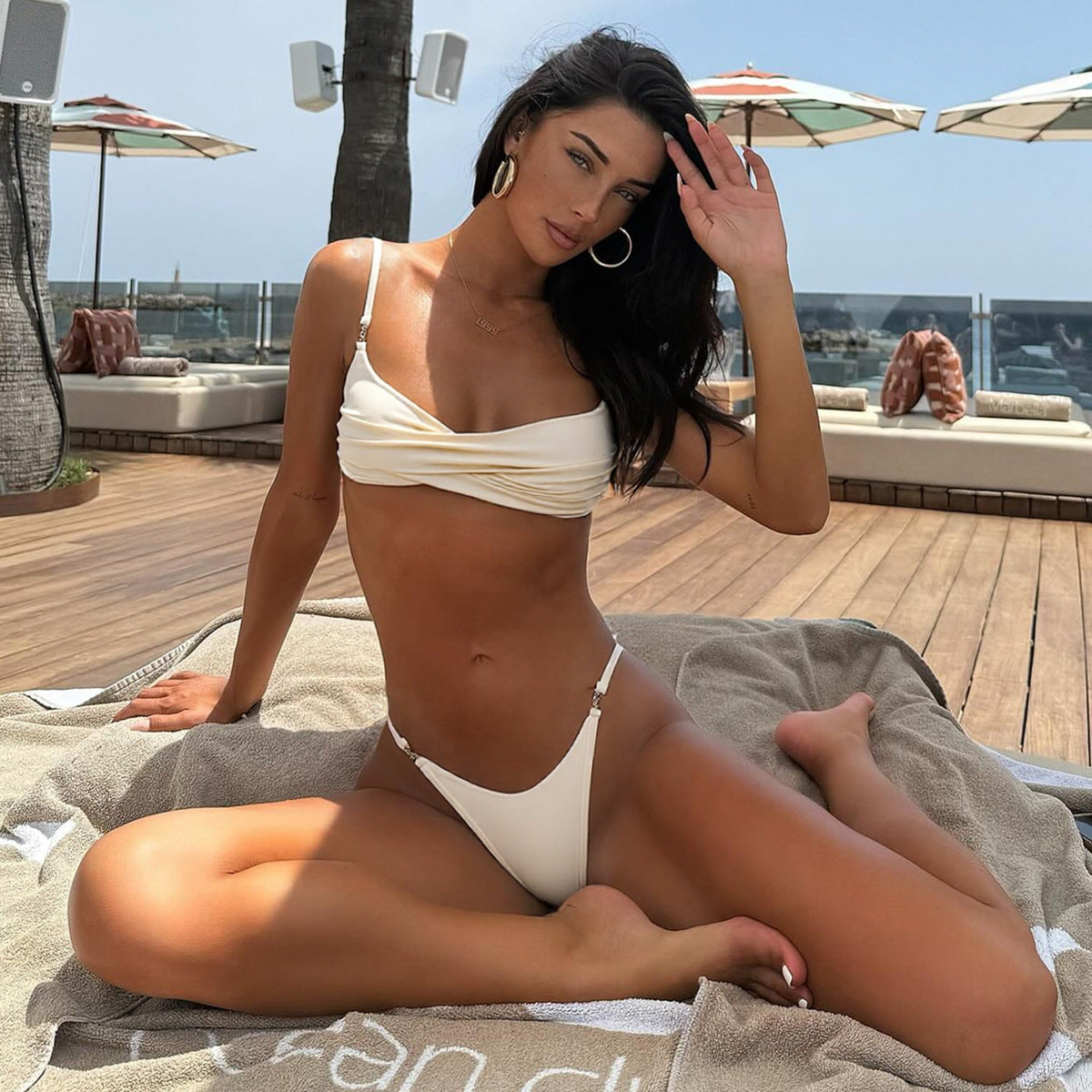 Bikini Sexy Bikini Solid Color Split Women Swimsuit Women Bella Mia