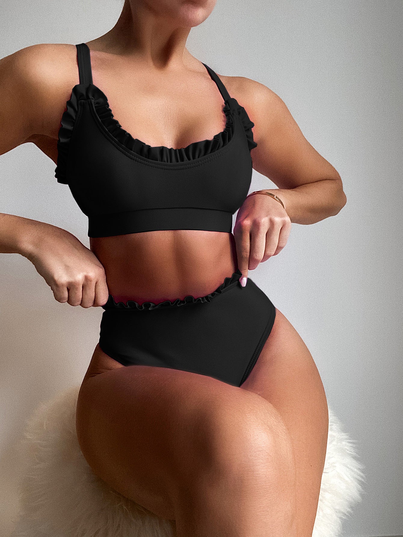 Outer Single Swimsuit Bikini Women Bikini Swimsuit Solid Color Swimsuit Split Swimsuit Bella Mia