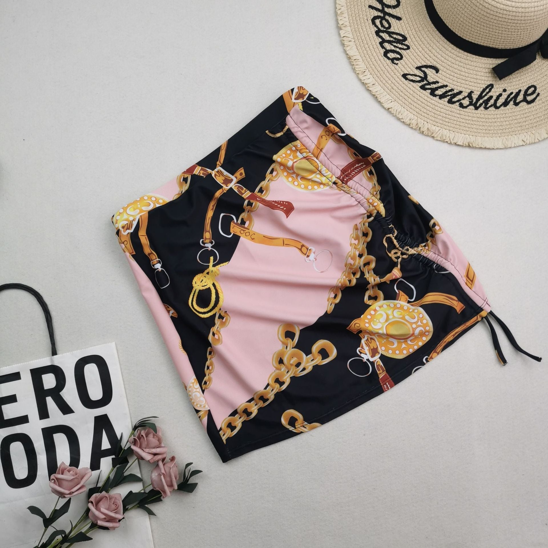 New Bikini Three Piece Swimsuit Women Sexy High Waist Printed Swimsuit Skirt Baroque Bella Mia