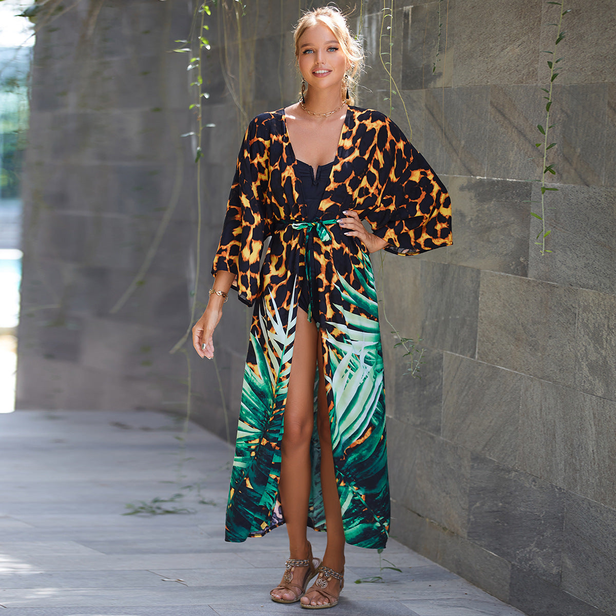 Rayon Belt Beach Cover up Sun Protective Blouse Sun Protection Cardigan Women Swimsuit Bikini Cover up Bella Mia