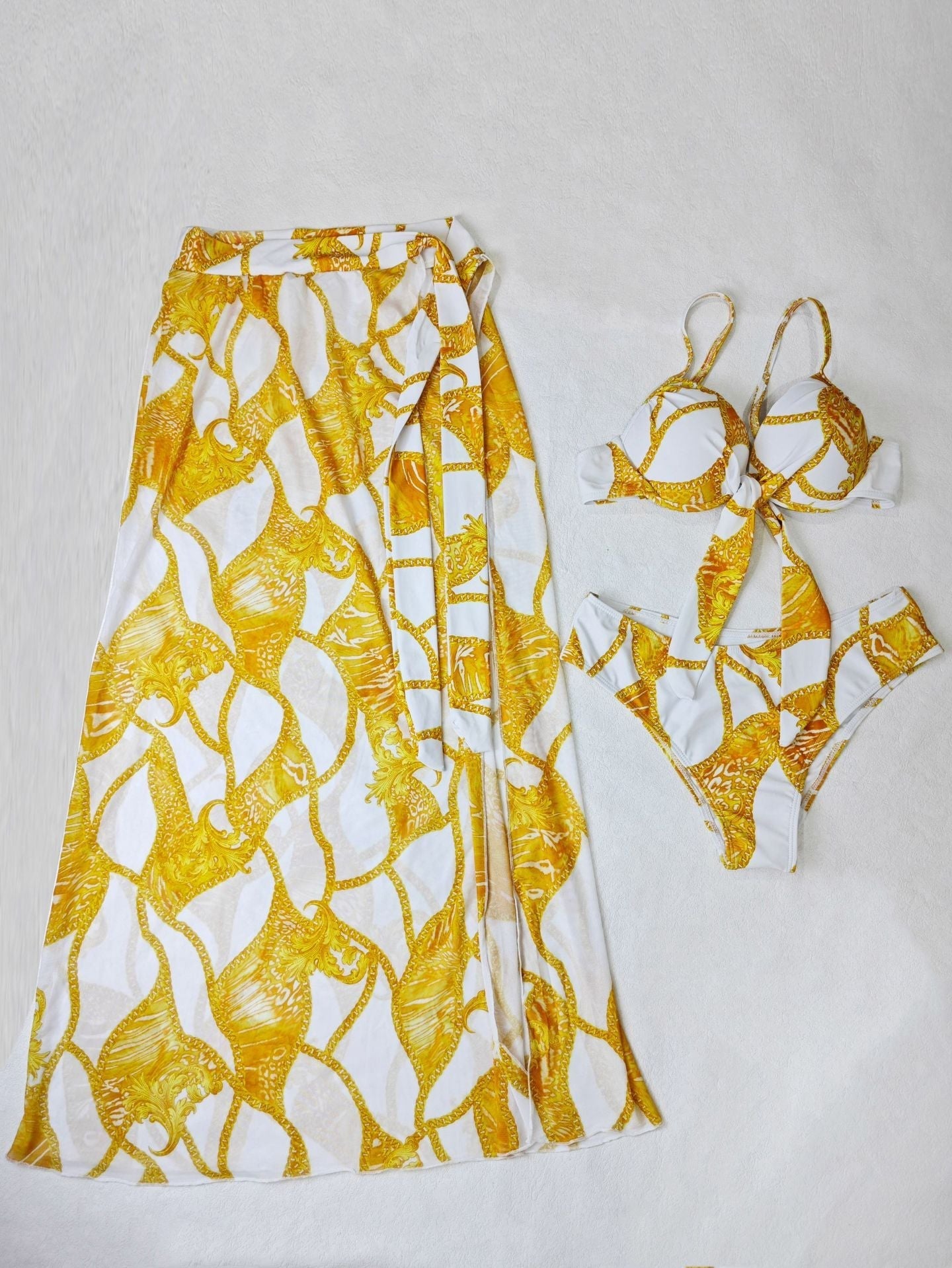 Women Swimwear Color Printed Three Piece Set Bikini Bella Mia