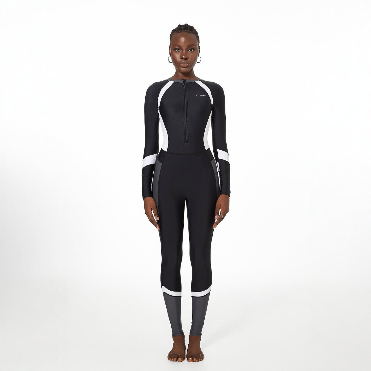 Long Sleeved Trousers Sun Protection Conservative Covering Belly Thin One Piece Training Surfing Swimsuit Bella Mia