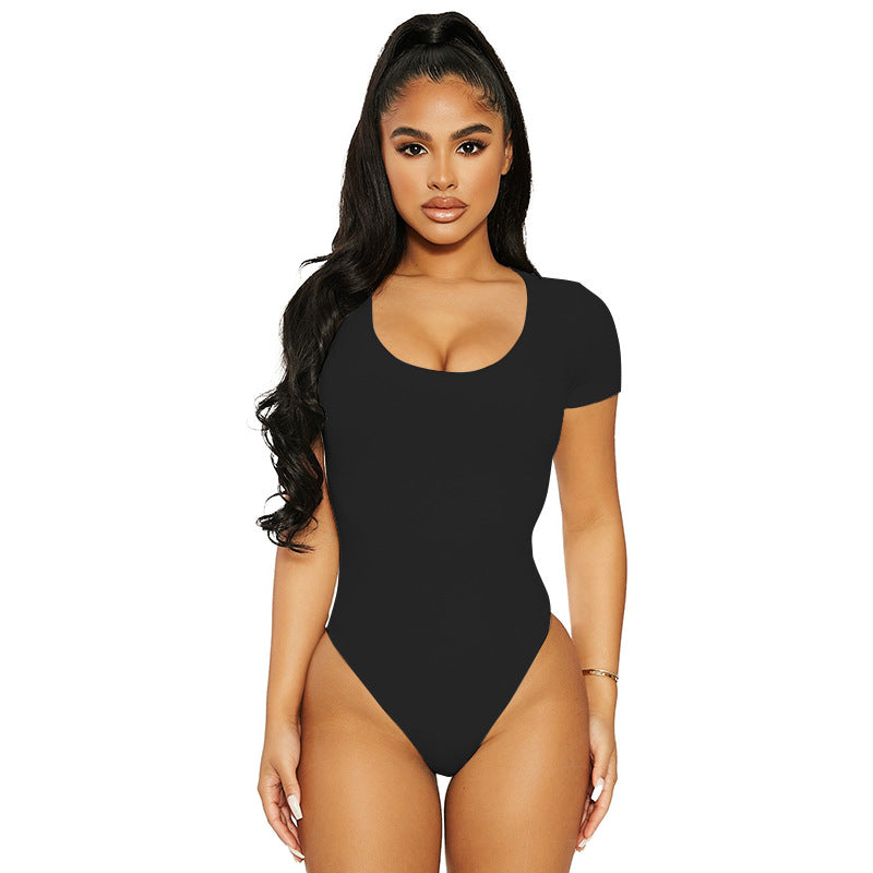 Fall Trendy Women Clothing Sexy Slim Fit Rayon U Neck Long Sleeved Adult Bodysuit Bella Mia