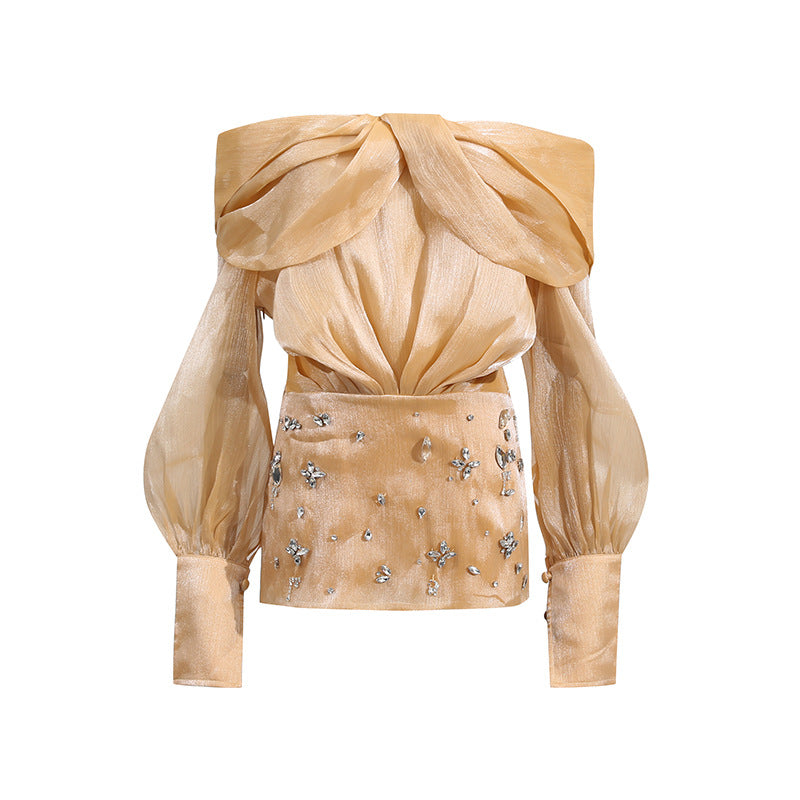 Gentle Intellectual Summer Exquisite Rhinestone Sexy off the Shoulder Bow Short Dress Bella Mia