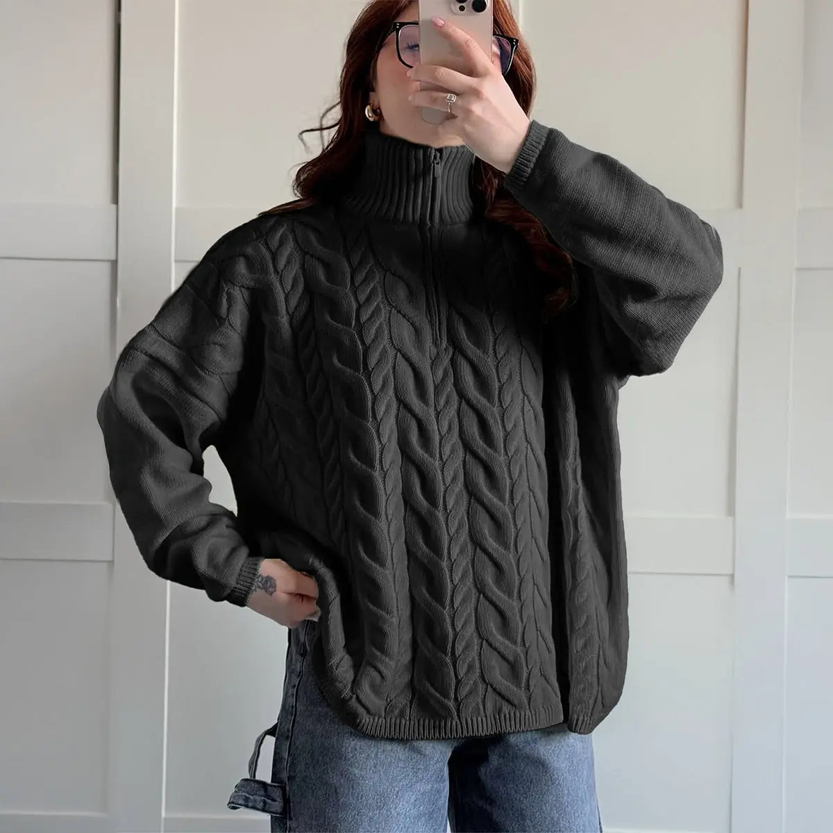 Casual Vacation Wool Solid Color Long Sleeve Sweaters Women Clothing Autumn Winter Bella Mia