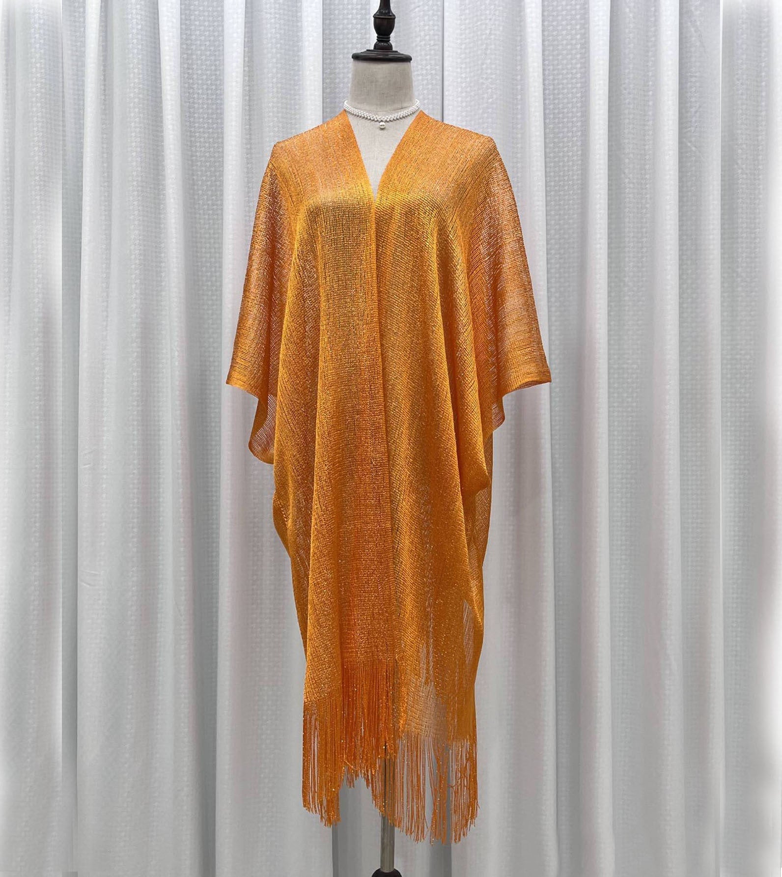 Beach Solid Color Sun Proof Tassel Knitting Beach Cover Up Sweater Shawl Cardigan Bella Mia