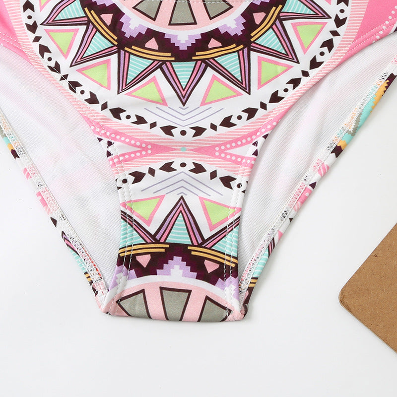 Digital Printing Fixed Board Split Women Triangle Pockets Bikini Swimsuit Beach Swimsuit Swimming Bella Mia