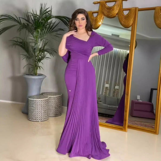 Spring Summer Women Clothing Sexy Pleated Hip Ball Gown Dress Bella Mia