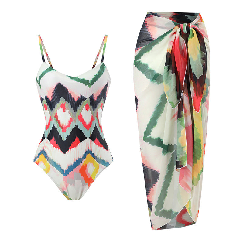 Two Piece Beach Swimsuit Suit Gradient Tie Dye Sheath Dress Swimsuit Bella Mia