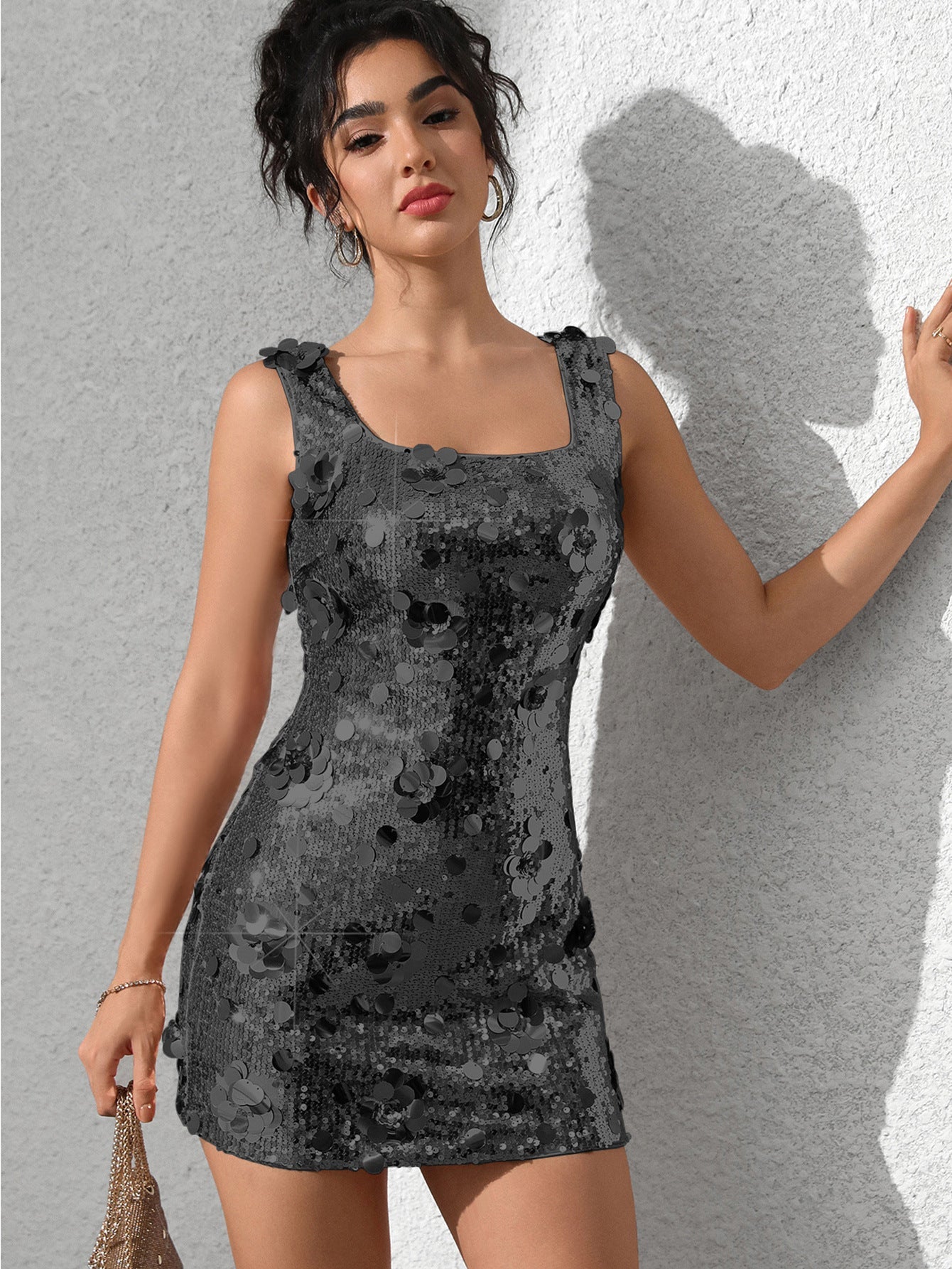 Women Clothing Nightclub Dress Sexy Slim Fit Sequined Dress Short Dress Bella Mia