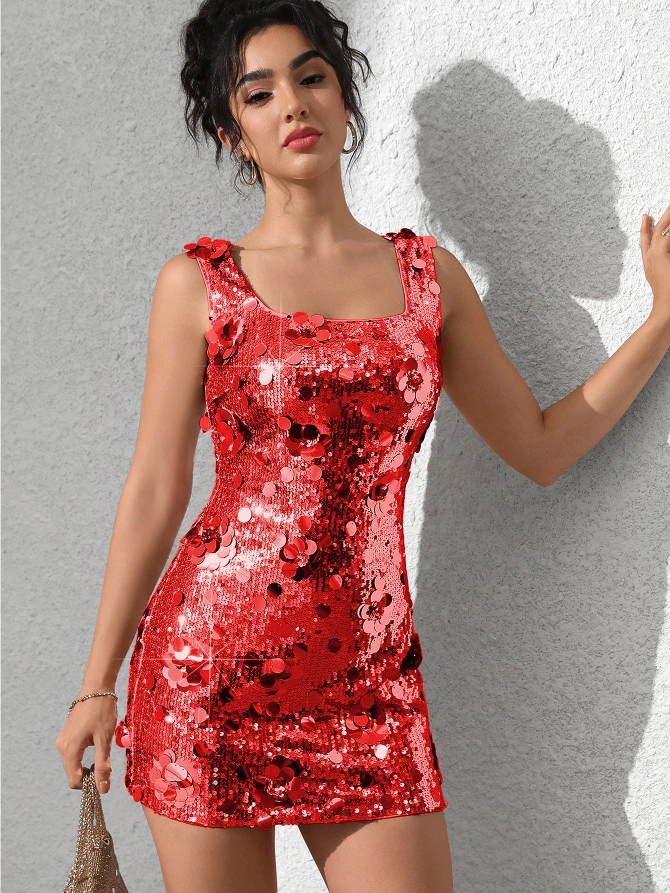 Women Clothing Nightclub Dress Sexy Slim Fit Sequined Dress Short Dress Bella Mia