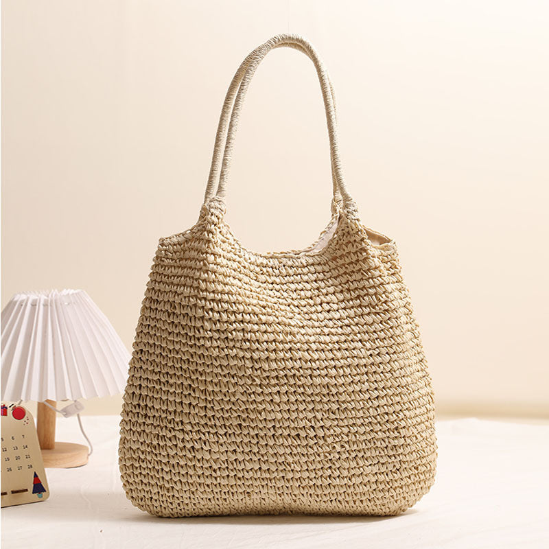 Large Capacity Tote Straw Bag Casual Shoulder Woven Bag Vacation Beach Bag Women Bag Bella Mia