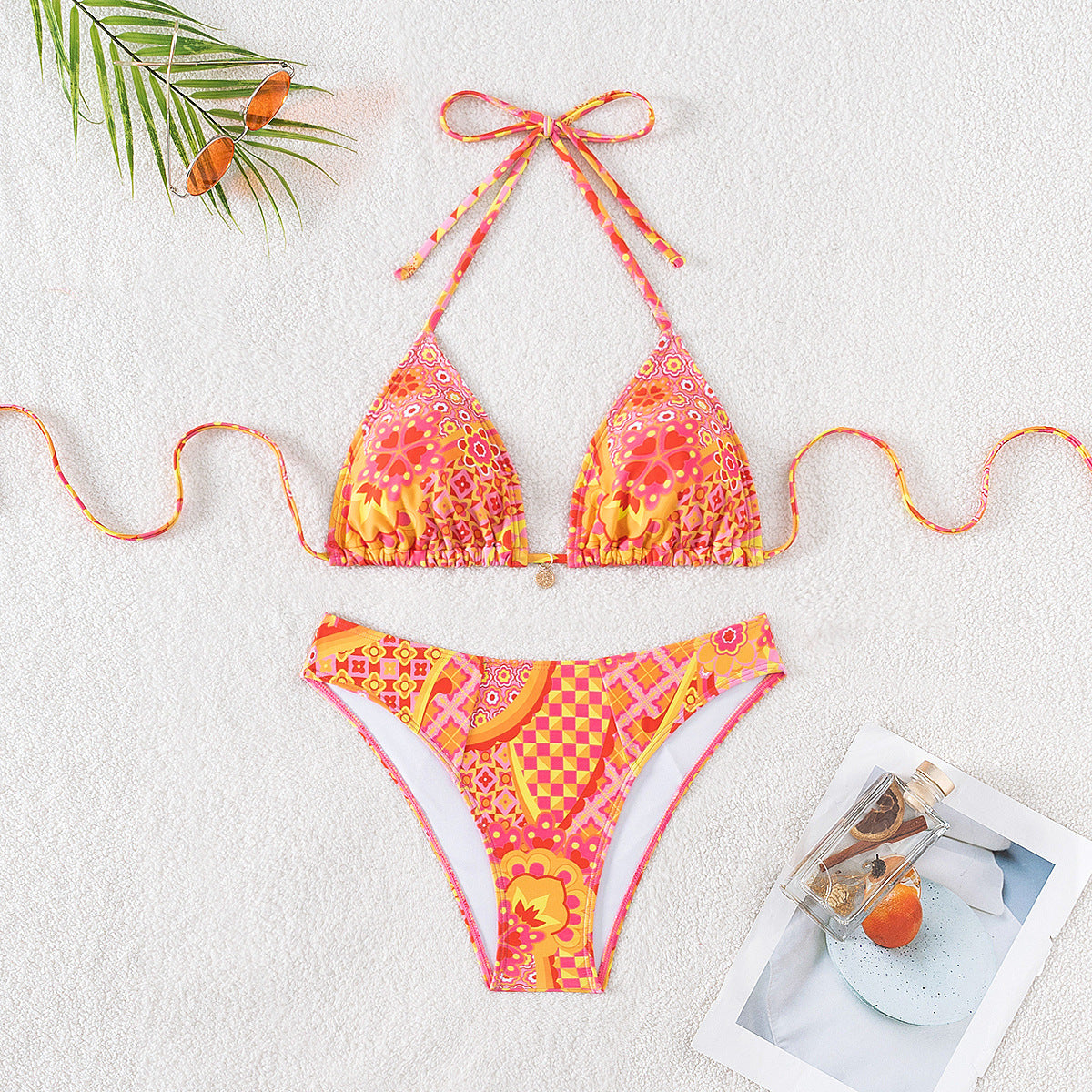 Bikini Printed Embellished Lace up Sexy Bikini Swimsuit Swimwear Women Bella Mia