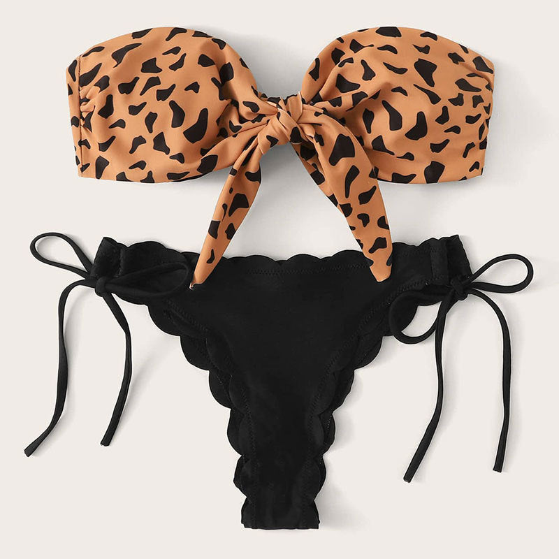 Leopard Print Split Swimsuit Women Lace Lace Sexy Bikini Bella Mia