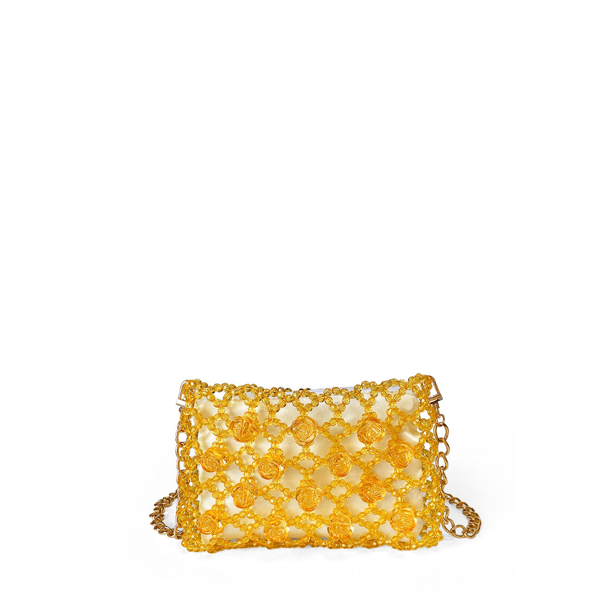 Handmade Acrylic Beaded Bag Hollow Out Cutout Crossbody Bag Woven Niche Vintage Beads Women Bag Bella Mia