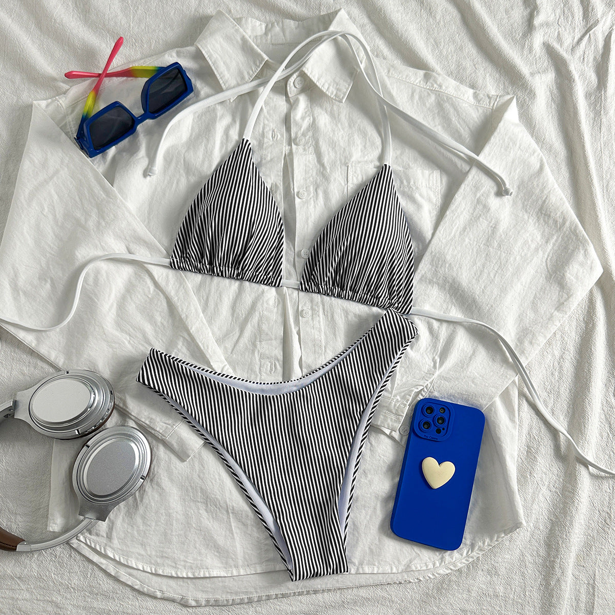 Split Swimsuit Sexy Women Fission Swimsuit Striped Printed Swimsuit Bella Mia