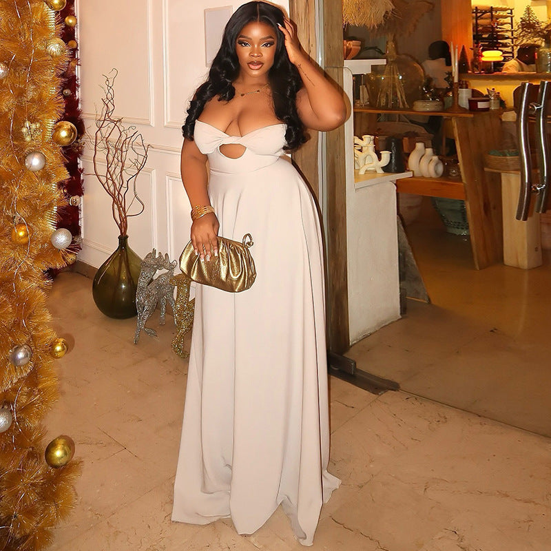 Women Clothing Soft Solid Color Light Floating Princess Dress Elegant Graceful Sling Sleeveless Length Dress Bella Mia