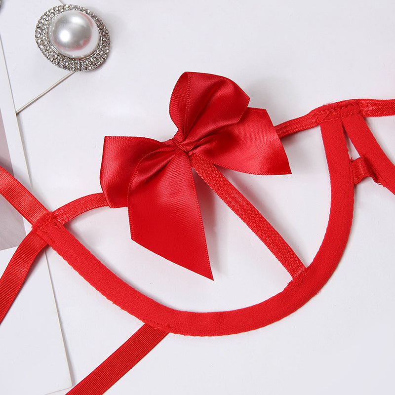 Sexy Backless Bow Garter Sexy Three-Piece Set Bella Mia