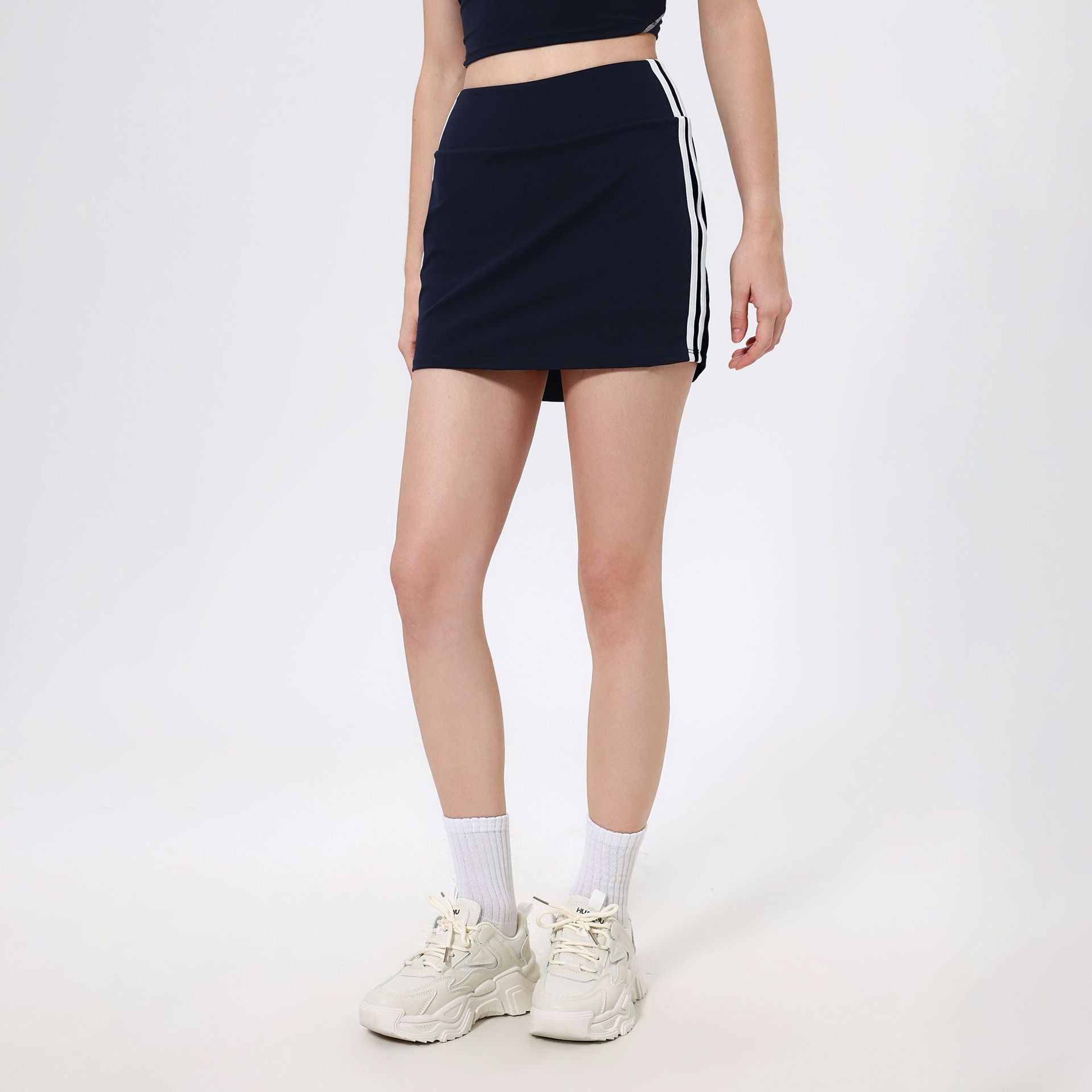 Contrast Color High Waist Running Sports Short Skirt Women Faux Two Piece Anti Exposure Badminton Tennis Skirt Fitness Pants Yoga Skirt Bella Mia