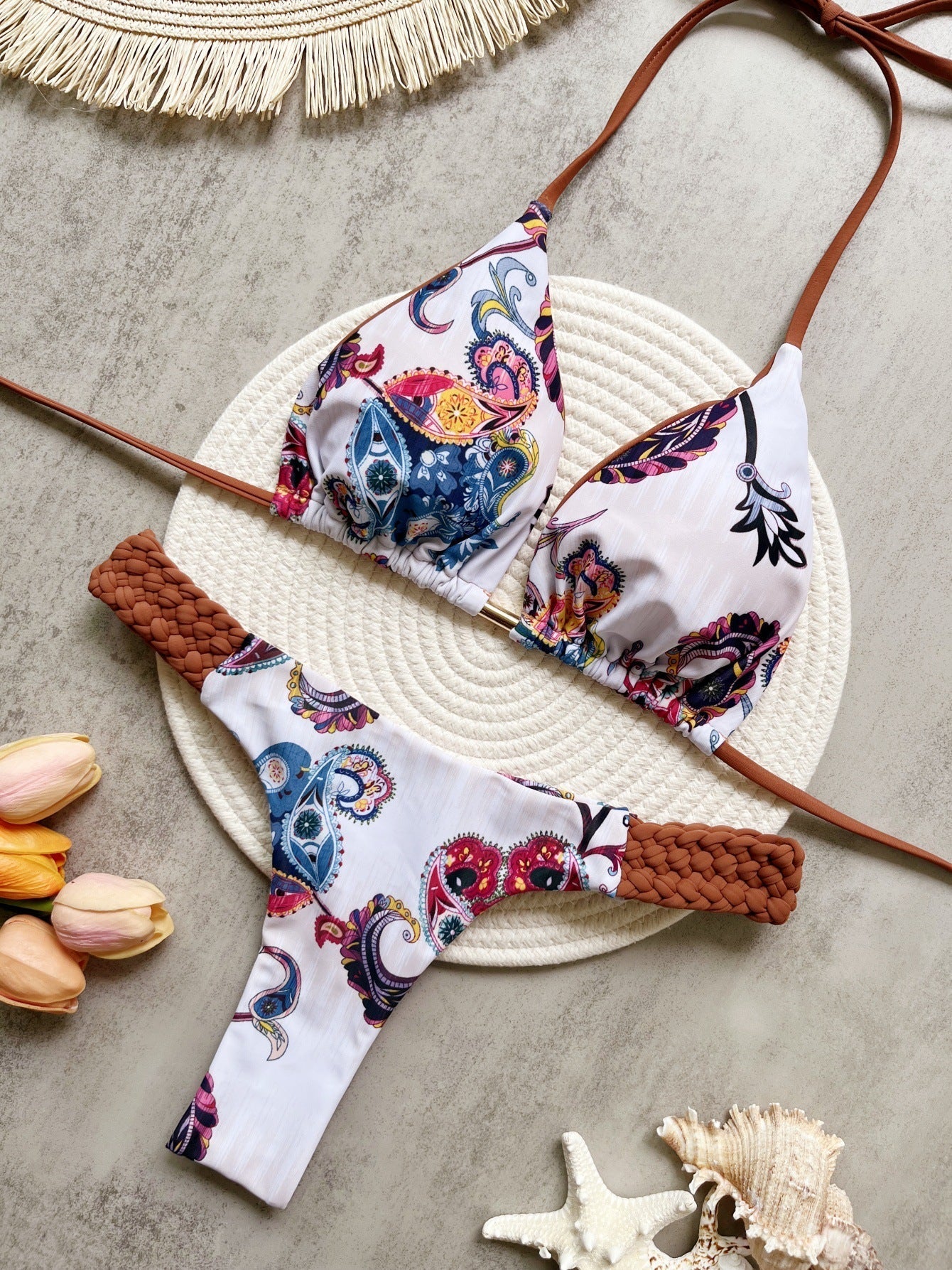 Braid Rope Print Bikini Swimsuit Beach Sexy Women Swimsuit Bella Mia