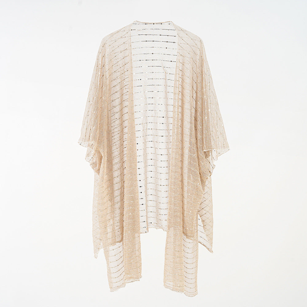 Sequ Solid Color Sun Protection Beach Seaside Holiday Sun Protection Clothing Mid Length Blouse Bella Mia