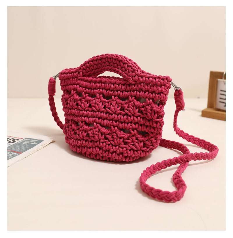 Crossbody Cotton Thread Woven Bag All Matching Hollow Out Cutout Straw Bag Vacation Beach Bag Partysu Women Bag Bella Mia