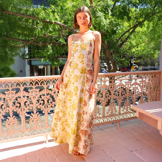 Casual Printing Sexy Backless Spaghetti Straps Large Swing Dress Bella Mia