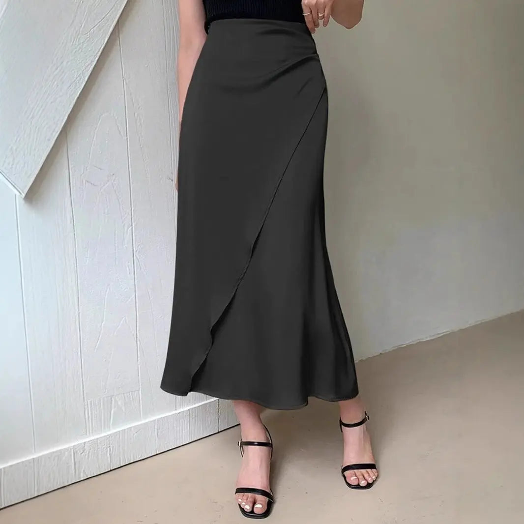 Popular Satin Satin Skirt Mid Length Artificial Silk Skirt Bella Mia