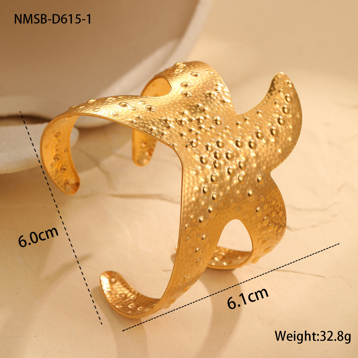 Ocean Coral Starfish Shell Exaggerated Titanium Steel Bracelet Stainless Steel 18K Gold Plating Bracelet Bella Mia