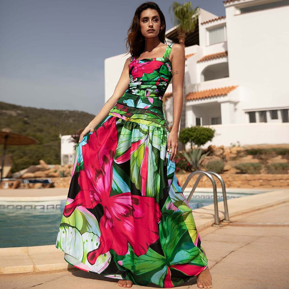 Butterfly Print One Piece Swimsuit Women Umbrella Skirt Sets Bella Mia