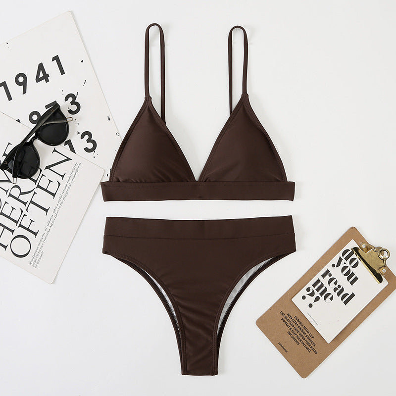 Lady Sexy Split Backless Strap High Waist Bikini Multi Color Beach Swimsuit Bella Mia