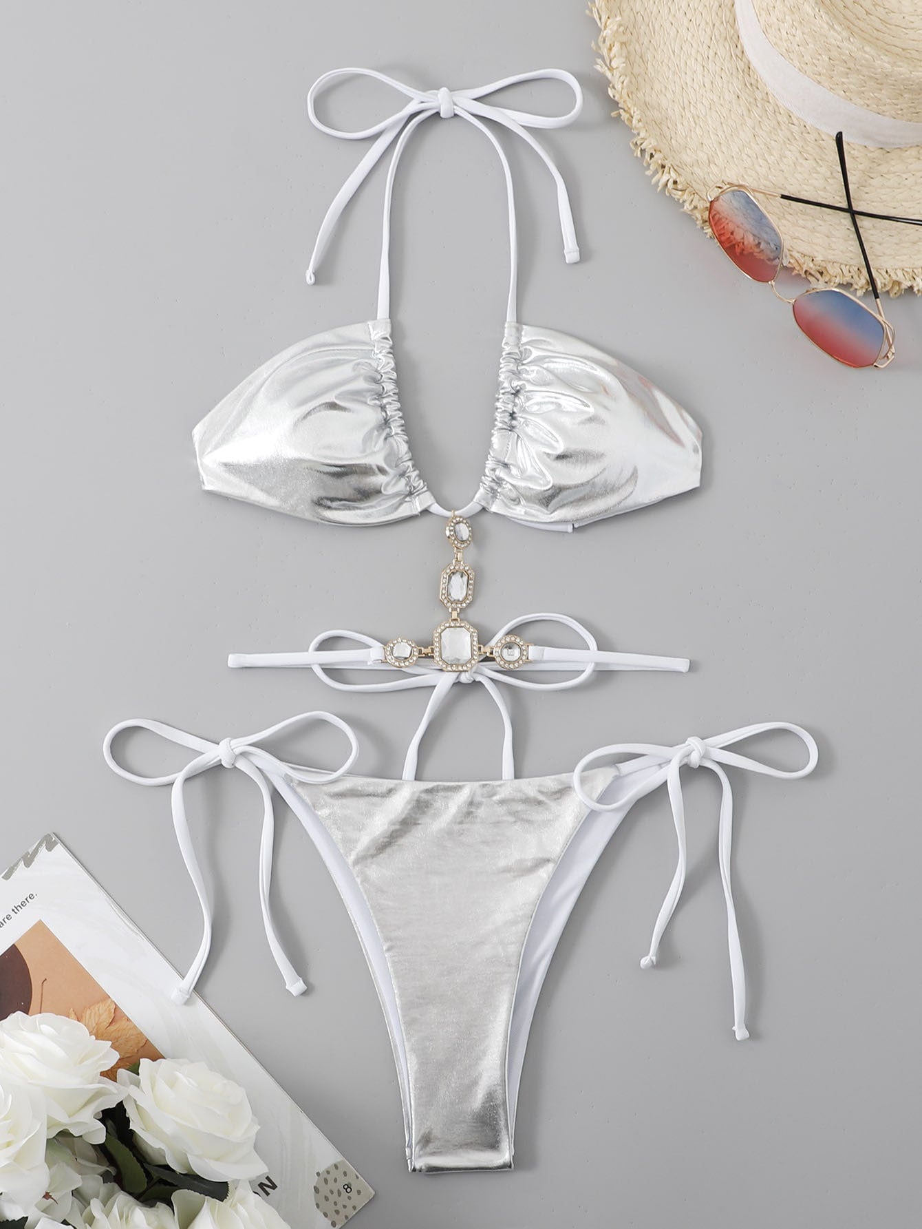 Swimsuit Bikini Split Swimsuit Women Bikini Brick Decoration Swimwear Bella Mia