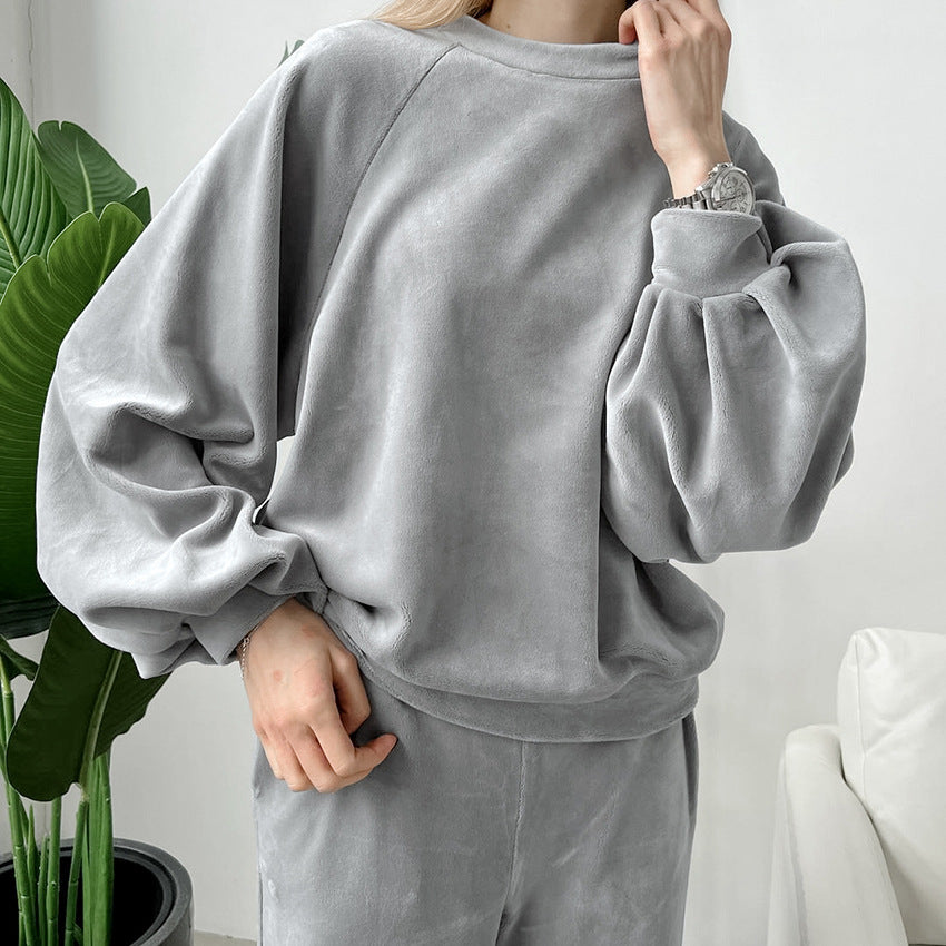 Autumn Winter Long Sleeved Trousers Comfortable Pajamas Women Warm Loose Outerwear Homewear Bella Mia