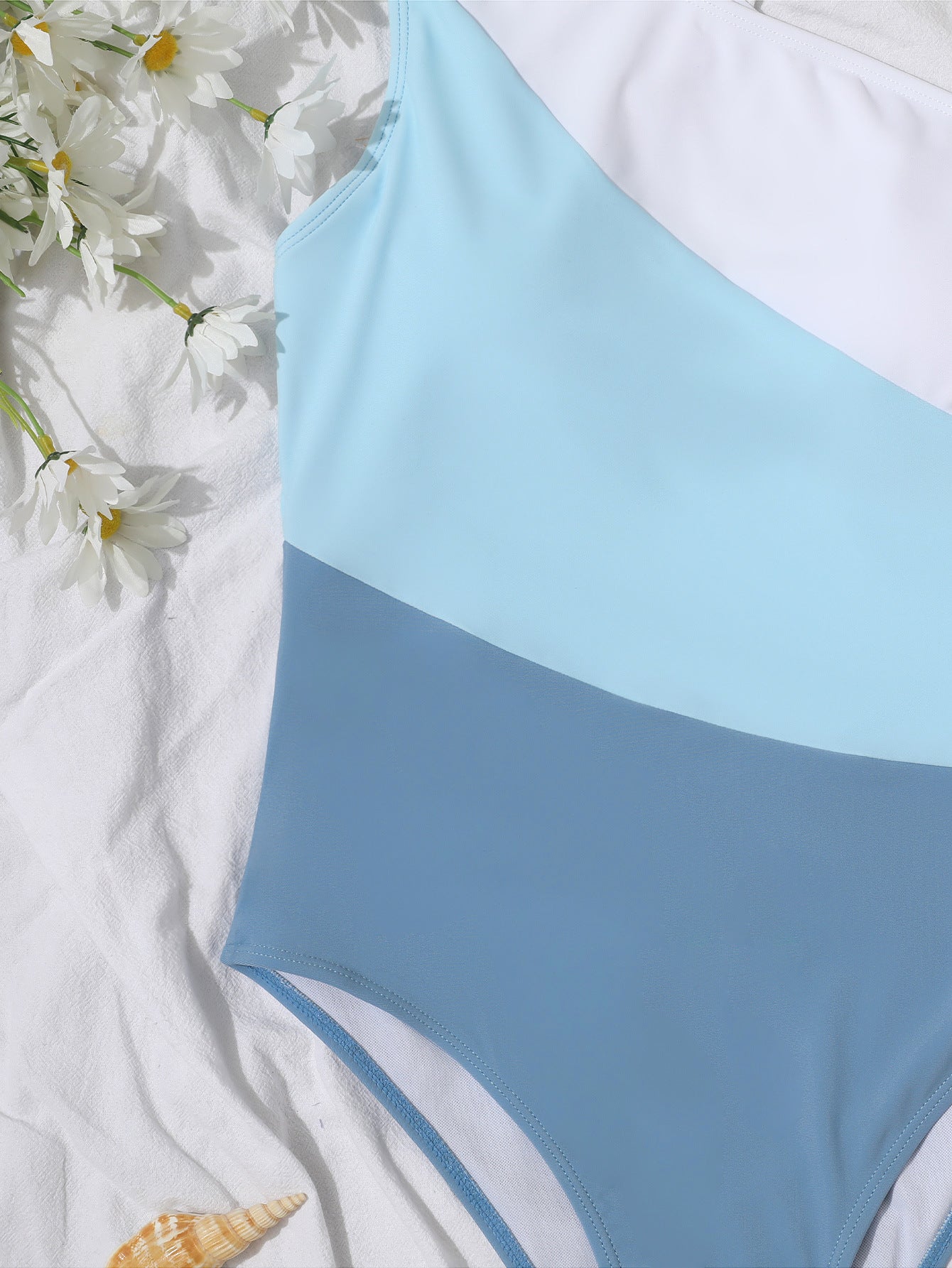 One-Shoulder Color Matching Sexy High Waist One-Piece Bikini Swimsuit Swimwear Women Bella Mia