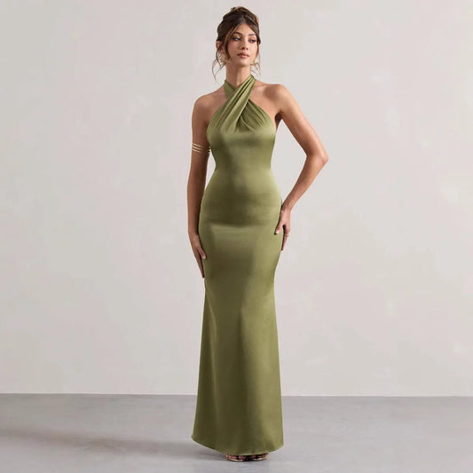 Halter Evening Dress Elegant Slim Dress Cocktail Party Dress Bella Mia