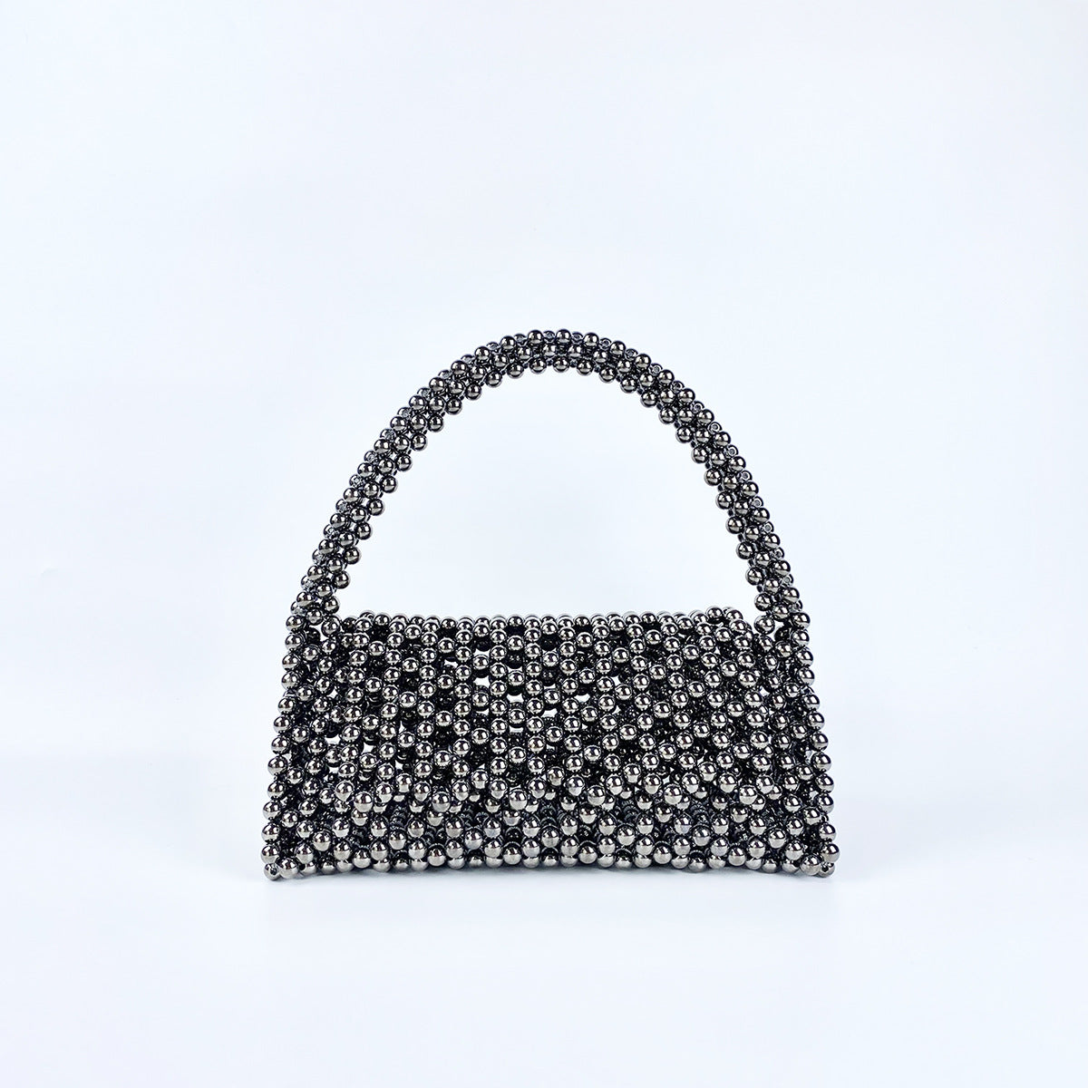 Pearl Bag Women Hand Woven Acrylic Beaded Bag Retro Fairy Small Handbag Triangle Wrist Bag Bella Mia