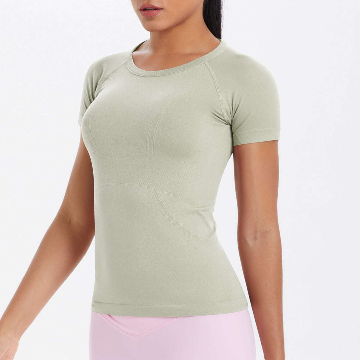 Women Short Sleeve round Neck Exercise T shirt Running Fitness Top Skin Friendly Slim Breathable Yoga Short Sleeve Bella Mia