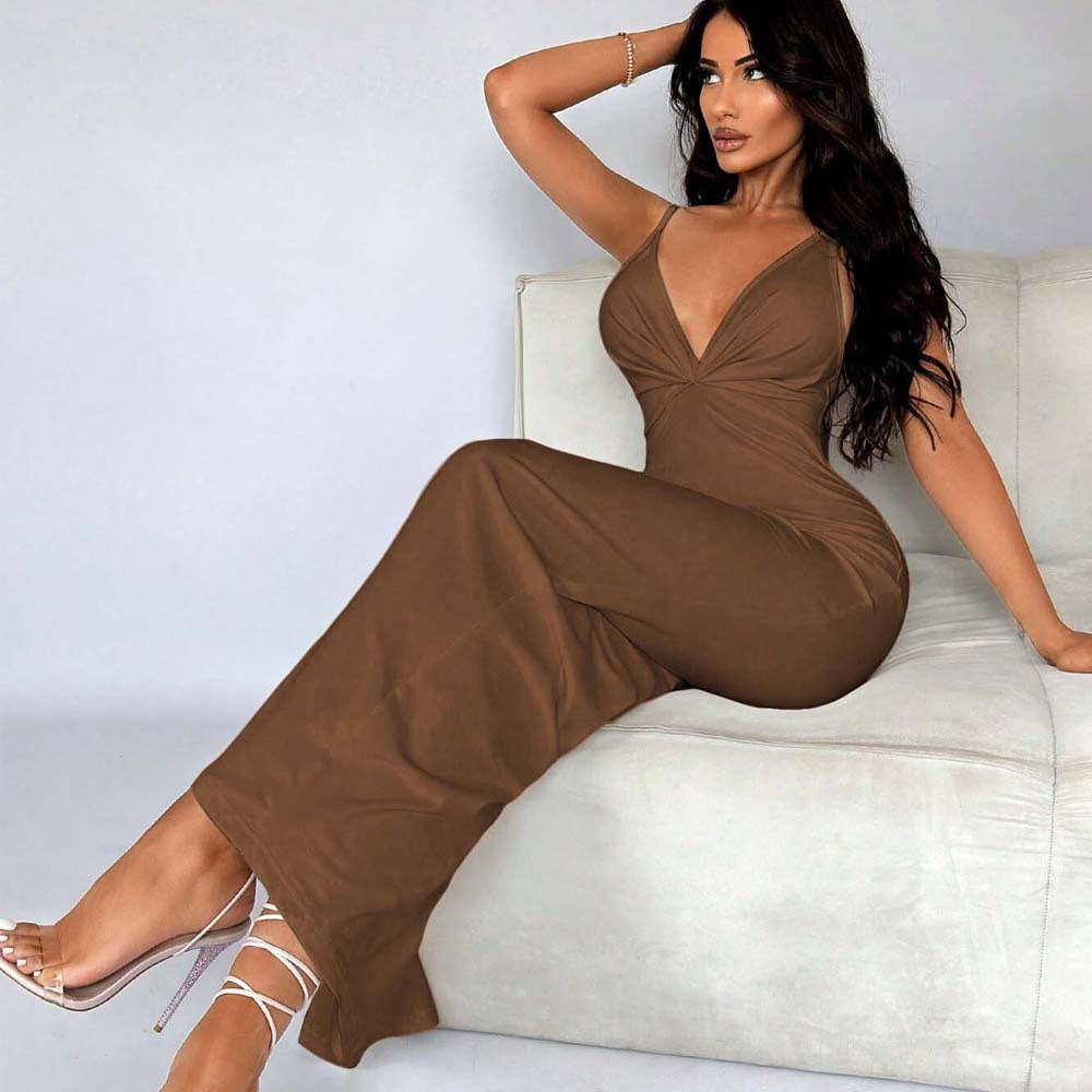 Sexy V neck Sleeveless Dress Summer High Waist Pullover Sheath Dress for Women Bella Mia