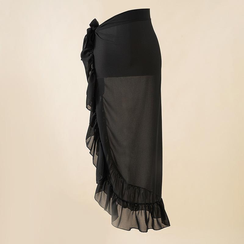 Chiffon Printed Beach Cover up Sexy Slit Skirt Vacation Skirt Beach Cover Up Women Bella Mia